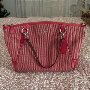 Coach Pink and Red Patterned Tote